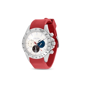 Color Me Free red silicone strap watch-