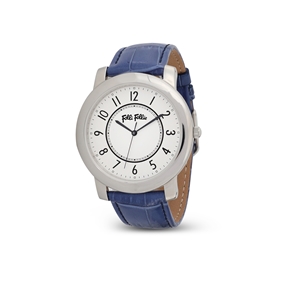 Vibrant Memories blue leather strap watch-