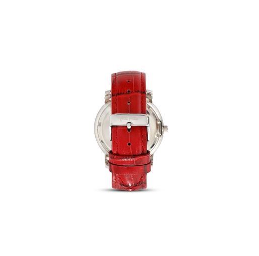 Vibrant Memories red leather strap watch-