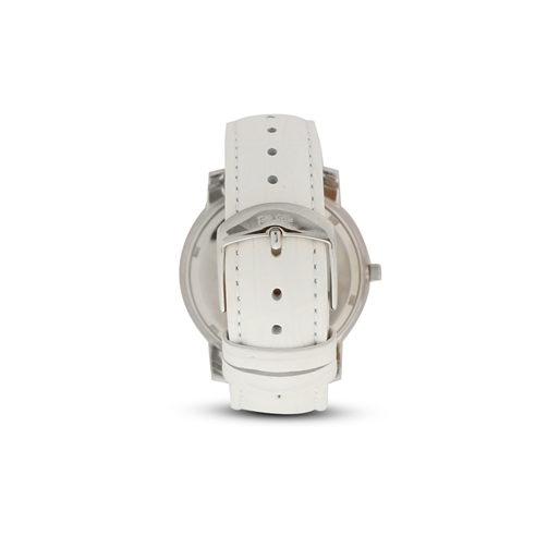 Vibrant Memories white leather strap watch-